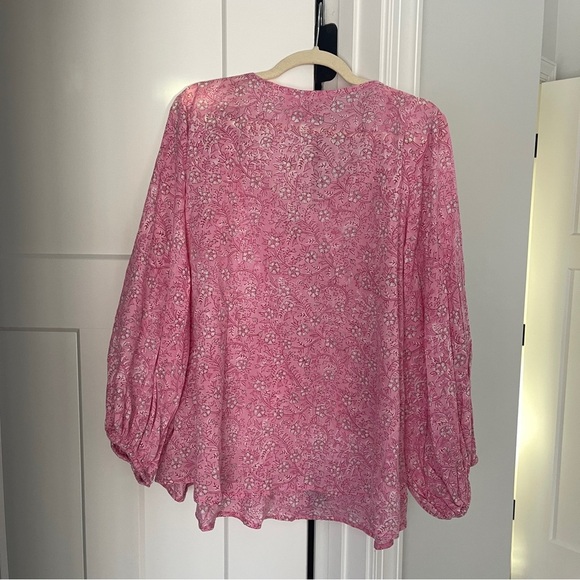 Emerson Fry India Collection BARDOT TOP CROCUS ORGANIC Pink Floral - Picture 5 of 5